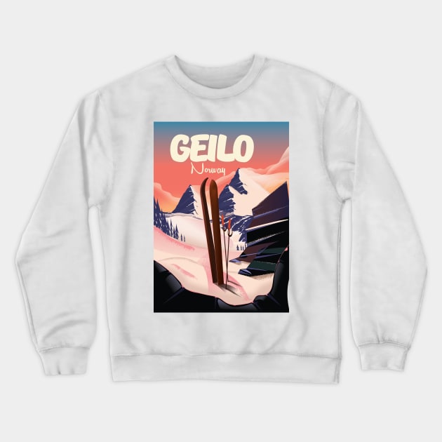 Geilo Norway to Ski Crewneck Sweatshirt by nickemporium1